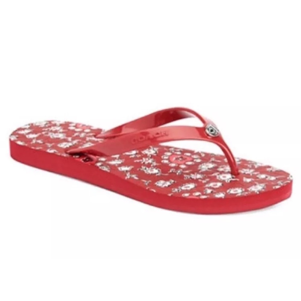 Coach Abbigail Floral Rubber Flip Flops Size: 5